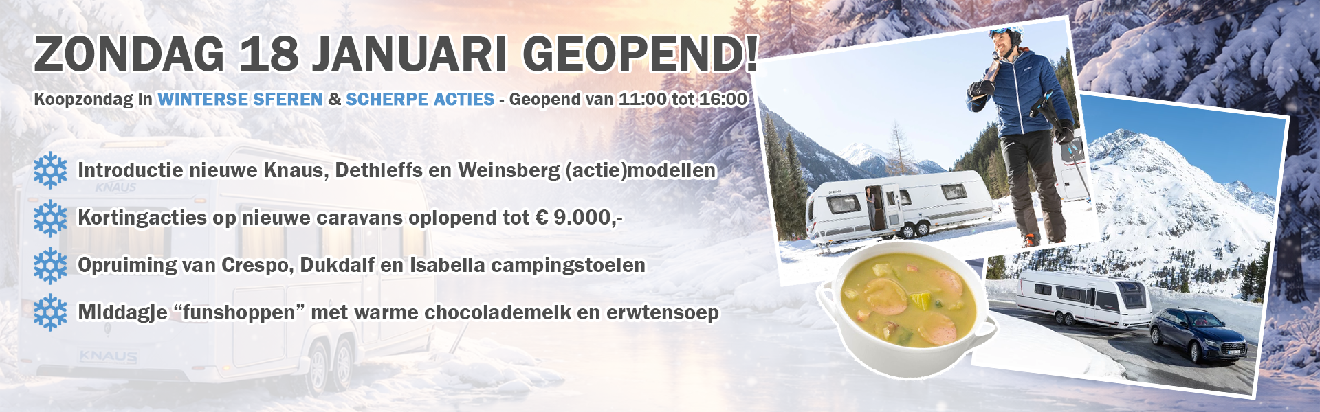 Zondag 18 januari geopend 